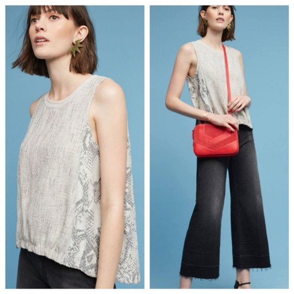 Akemi + Kin Marietta Top Textured Sleeveless Blouse Womens XS - Picture 1 of 7